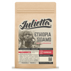 Julietta Ethiopia Sidamo čerstvo pražená zrnková káva 250 g