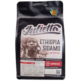 Julietta Ethiopia Sidamo čerstvo pražená zrnková káva 250 g