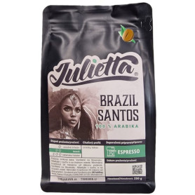 Julietta Brazil Santos  čerstvo pražená zrnková káva 250 g