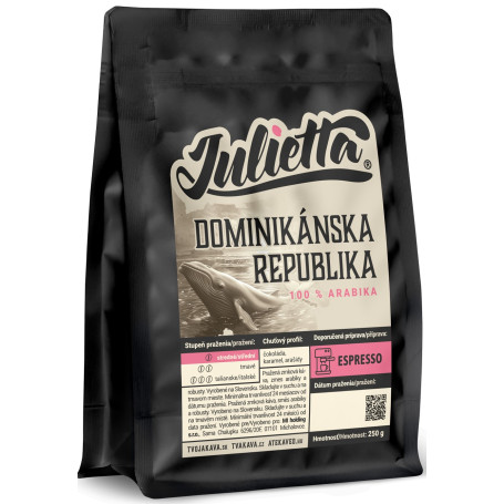 Julietta Barahona AA – čerstvo pražená zrnková káva 250 g – predná strana balenia
