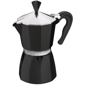 Moka konvička G.A.T. Italia Supermoka čierna 3 šálky – pohľad spredu