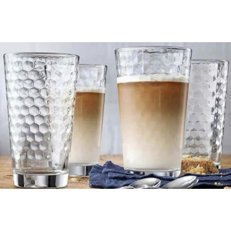 WMF CoffeeTime hrubostenný pohár na latte macchiato 280 ml – plný kávy, pohľad spredu