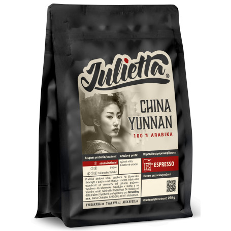 Julietta China Yunnan – čerstvo pražená zrnková káva 250 g