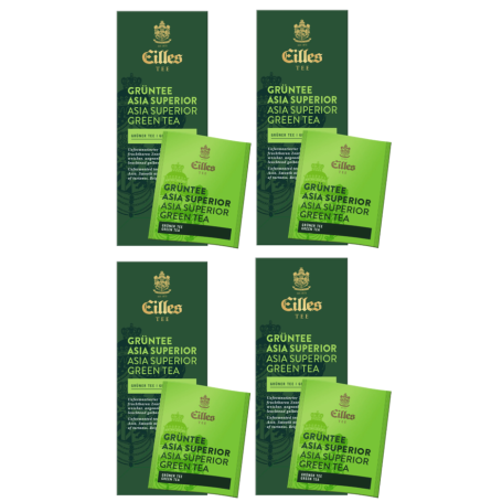 Eilles Tea Asia Superior multipack, štyri balenia zeleného čaju, svieža, jemná chuť.