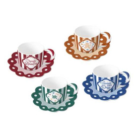 Bialetti Candyland šálky s podšálkami 4 ks 80 ml