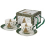 Vianočné espresso šálky Tree Sparkle s podšálkami 2 ks