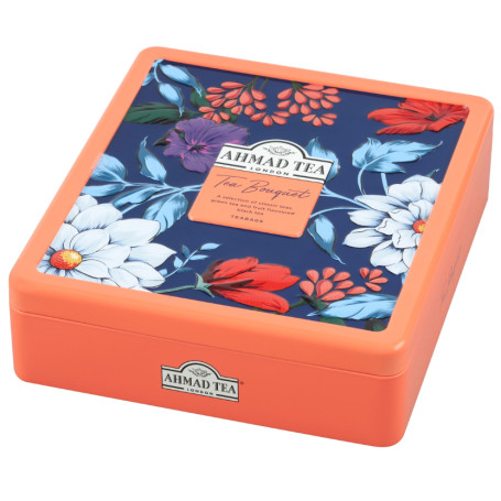 Ahmad Tea Tea Bouquet Caddy 32 vrecúšok 64 g – darčeková kovová dóza