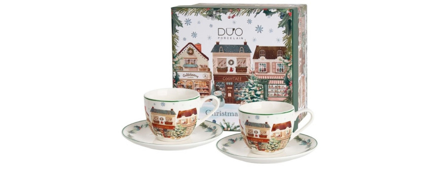 Vianočné šálky a hrnčeky Duo – porcelánové šálky