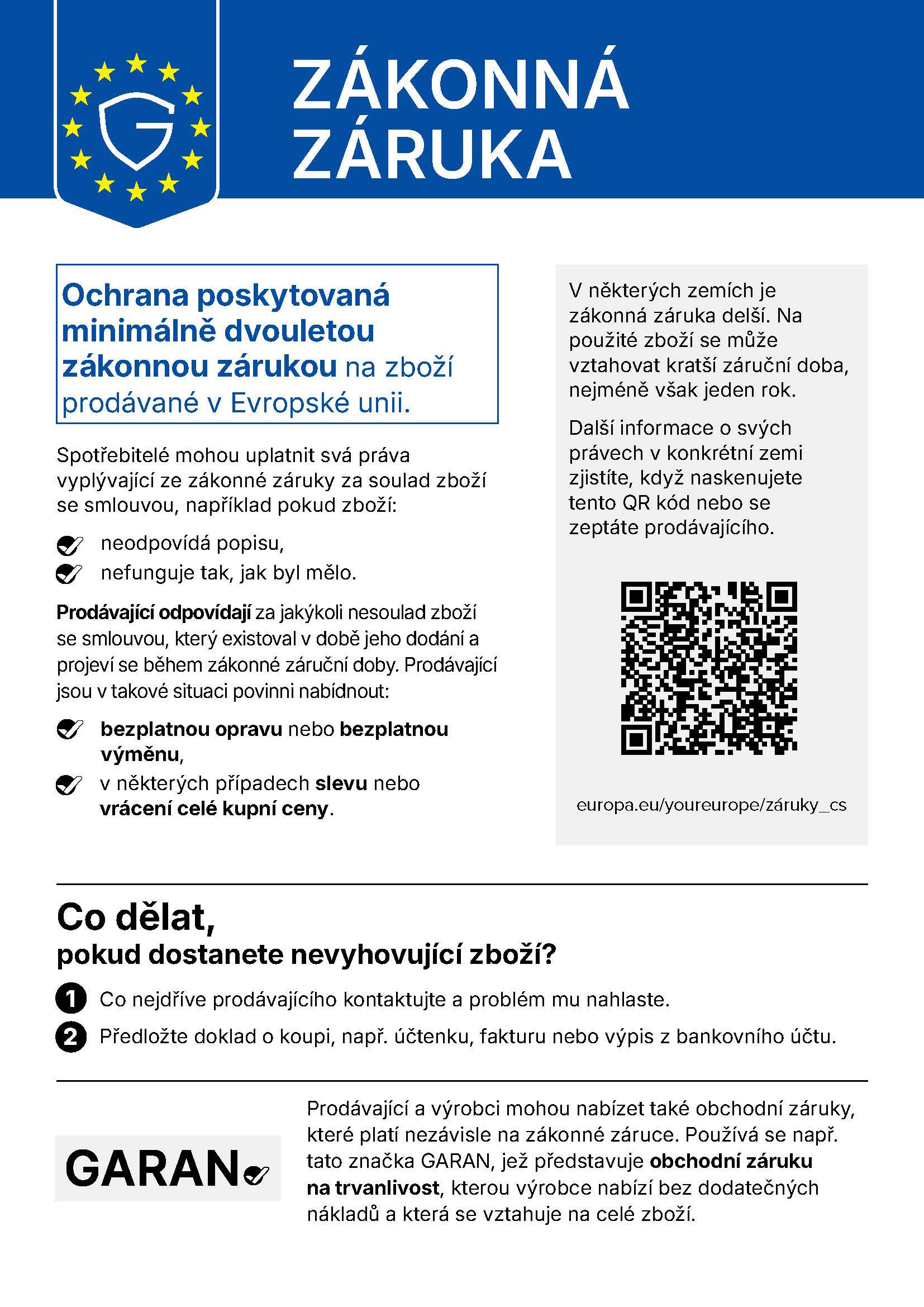 Poučení o právech z vadného plnění